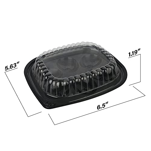 MT Products Clear Deviled Egg Containers Holds 6 Eggs 6.5" x 5.63" x 1.19" - Durable Egg Platter Tray (Pack of 12) - Made in the USA - size: 6.5 x 5.63 x 1.19 in