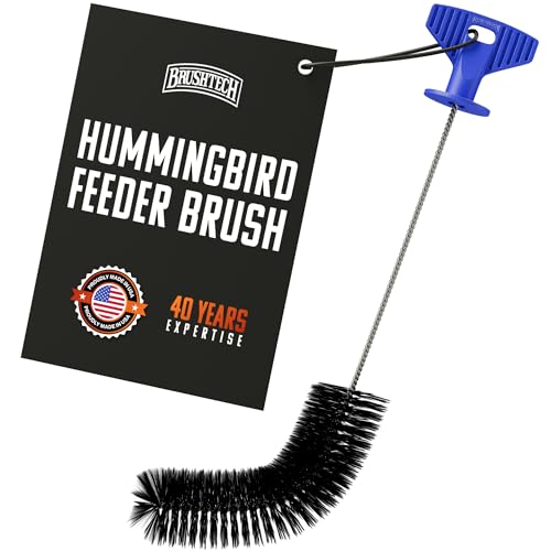 Brushtech Hummingbird Feeder Brush - Flexible Reach & Comfort Grip | Rust-Resistant Feeder Brush with Flexible Wire & Ergonomic Grip - Reaches Deep into Narrow Feeders for Easy Cleaning - style: Single Head