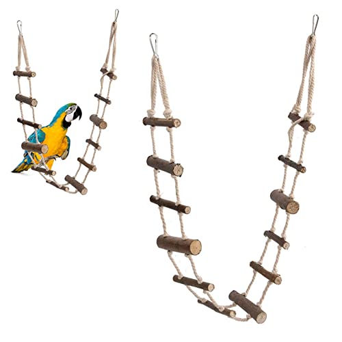 Bird Ladder, Hamster Ladder, Squirrel Toys. Hamster Bridge Squirrel Cage Accessories, Rope Climbing Toys