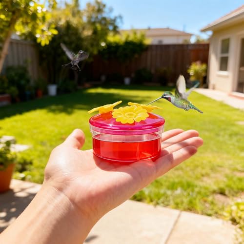 Window Hummingbird Feeders Outdoors - 2PCS Easy to Clean/Refil Nectar(2 oz) | Suitable for Sliding Glass Doors on Windows and Balcony - Gifts for Mom Dad Cats