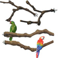 4PCS Bird Perch Natural Grape Stick Bird Standing Stick Grapevine | Swing Chewing Toys Natural Grapevine Cage Perch For Parrot Cages Toy for Cockatiels, Parakeets, Finches - color: 4PCS Natural Grape Stick