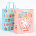 STPIYFZU 2 Pack 13" Large Easter Gift Bags with Handles, Rabbit Egg Design Reusable Paper Easter Bag for Egg Hunts Kids Party Supplies, Gift Wrapping - color: 2 PCS Easter Bags