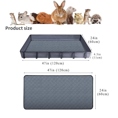Guinea Pig Cage Liner Tarp Bottom Waterproof and Washable Base Also for Rabbits Canvas Bottom, Bunny, Chinchesillas, Hedgehog, Ferrets and Other Small Animals(24x48 inches) - size: 24" 47"（2different）