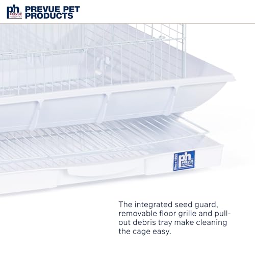 Prevue Hendryx SP850W/W Clean Life Cockatiel Cage, White,1/2" - color: White