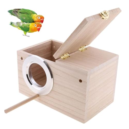 Parakeet Nesting Box, Bird Nest Breeding Box Cage Wood House for Finch Lovebirds Cockatiel Budgie Conure Parrot, 8'' X 5'' X 5'' - size: Small: 8" x 5" x 5"