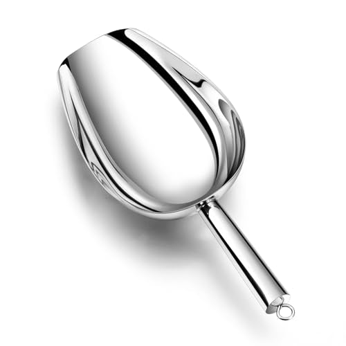 TeamFar Ice Scoop, 24oz Stainless Steel Big Large Food Scoop | for Candy Popcorn Flour, for Kitchen Dispenser Buffet Jars, Healthy & Sturdy, Easy Clean & Dishwasher Safe - size: 24 oz