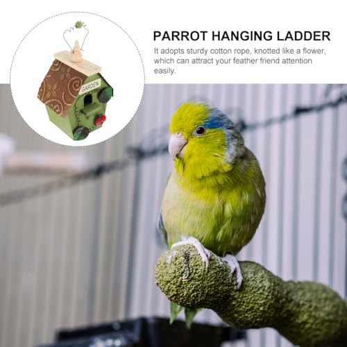 Hanging Bird House Wooden Bird Shelter for Outdoor Decor Small House for Balcony Garden Porch Houses for Outside Hanging 8.66 X 5.90 X 4.33 in