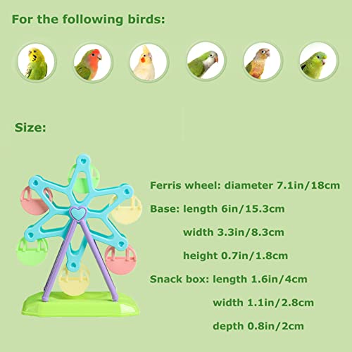 SEIS Ferris Wheel Toy for Bird with Feeder Training Parrot Food Box Birds Brain Game in Cage (Ferris Wheel)