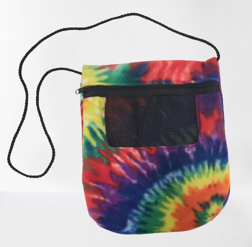 Bonding Carrier Pouch - Premium Bonding Pouch for Sugar Gliders and Other Small Pets - Durable Cozy Fleece Material, Mesh Screen, Silk Rope, & Zipper, Pet Sleeping Bag, Tie-Dye