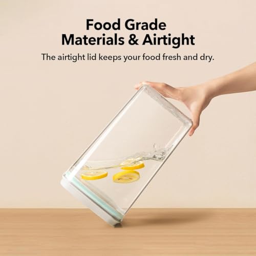 Dog Food Storage Container, 4L/4.2 Qt Airtight Pet Canister with One-Touch Lid, 130ml Scoop, BPA-Free Stackable Clear Kibble Holder for Kibble, Cat Food and Treats - size: 4Qt