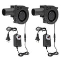 2Pcs 97mm x 33mm BBQ Fan 12V Blower with 110V/120V Variable Speed Controller Centrifugal 97mm/3.81in Air Mover Blower for Camping Quick Charcoal Starter, Outdoor Barbecues Fire Bellow, Camping Cooking - size: 9733-2pcs