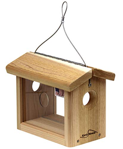 Cedar Hanging Bluebird Mealworm Feeder