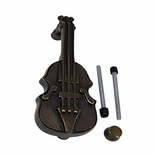 Renovators Supply Manufacturing Brass Door Knockers for Front Door 6.5 in. Violin Style Antique Brass Door Knocker with Mounting Hardware - color: Antique Brass Violin