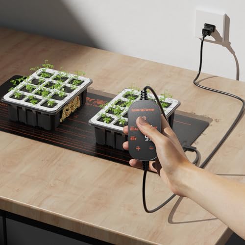 Spider Farmer 48"x20.75" Built-in Temperature Controller Seedling Heat Mat | MET & UL Certified, IP67 Waterproof Plant Heating Pad for Indoor Seed Starting Germination Hydroponics and Greenhouses - size: 48"x 20.75"