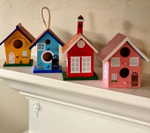 Creative Hobbies® Mini 4 Inch Tall Birdhouse - Set of 4 Styles, Small Unfinished Wood Ready to Paint or Decorate - size: 4 Inch Tall