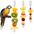 3PCS Bird Cage Food Holder with Hook, Stainless Steel Bird Feeder for Cage, Parrot Fruit Skewers, Birds Foraging Toys for Macaw Parakeet Parrot Budgie (3 Sizes)