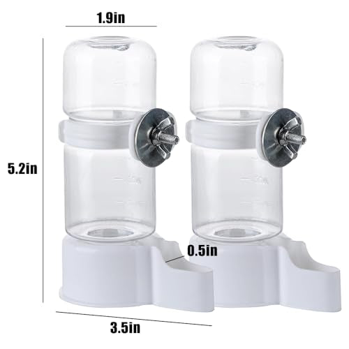 2 Pcs Automatic Pet Bird Water Feeder, Water Dispenser for Cage, Bird Cage Suspended Automatic Water Dispenser, Parrot Feeders for Parakeet Budgie Cockatiel Lovebirds Canary Finch - size: 2PCS 140ml