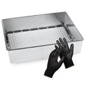 Soil Sifter, 3/8-inch Compact Galvanized Garden Sieve with Gloves | Compact & lightweight, perfect for trapping and small sifting jobs - size: 3/8 inch