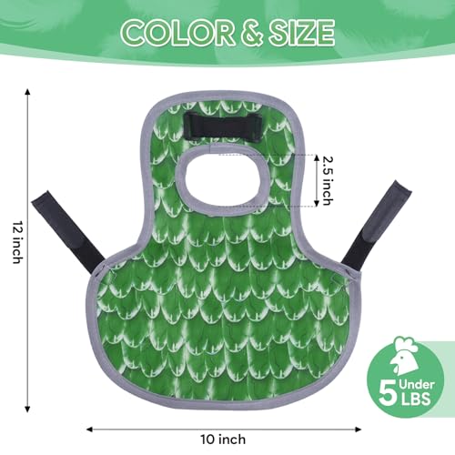 Chicken Saddles for Hens, Chicken Aprons for Hens with Adjustable Straps, Hen Saddle for Chickens - color: Green