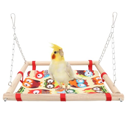 Hypeety Bird Toy Climbing Hammock Nest Game Bed Hut Hammock for Parrot Parakeet Cockatiel Conure Cockatoo Cage Perch Stand Swing Toy - color: Hammock Nest