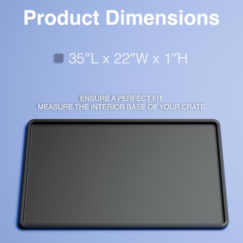 35" Dog Crate Tray Replacement - Durable Waterproof Kennel Pan | Perfect Fit Kennel Floor Liner - Easy Clean, Chew-Resistant Composite Pan for Wire Dog Crate, Also Fits Litter Box Mat - size: 35"L x 22"W x 1"H