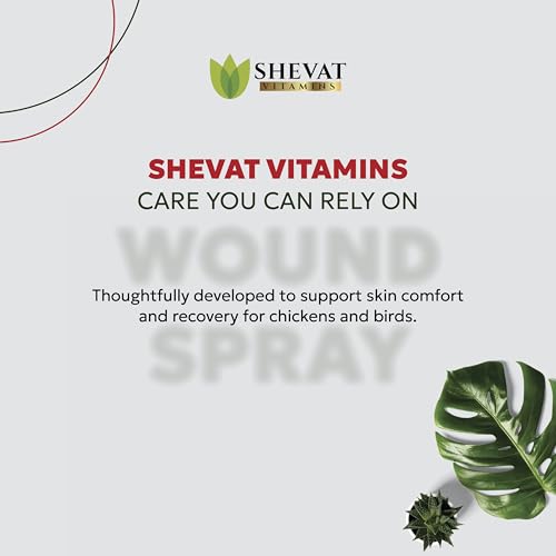 SHEVAT VITAMINS Silver Wound Spray for Chickens & Birds – Gentle Skin Relief for Scrapes, Cuts, Rashes & Irritation – Non-Stinging, Alcohol-Free, Safe for Feathers & Skin – 120ml (4oz)