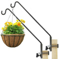 ERYTLLY 2 Packs Extended Rail Hook Fence Deck Bird Feeder Hook 360 Degree Rotary and Length Adjustable Plant Bracket for Feeders, Planters, Suet Baskets, Lanterns, Wind Chimes and More - size: Rail Hook - Adjustable Length - 2 Packs