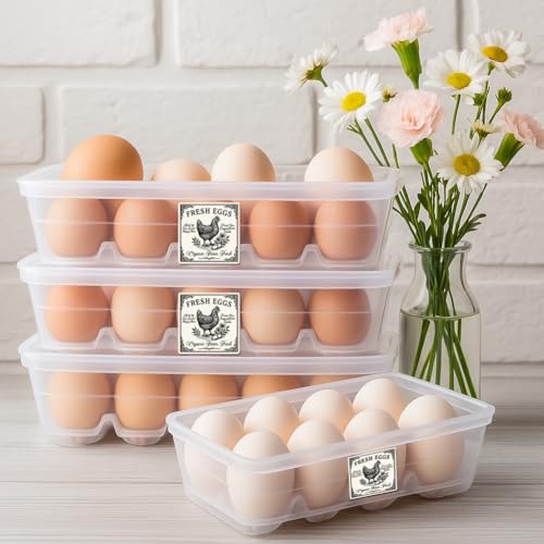 320 Pcs Farm Fresh Egg Carton Labels, Square Fresh Chicken Egg Stickers Waterproof Self-Adhesive Stickers for Box Container Carton Farm Supplies - color: Rustic Farmhouse Egg