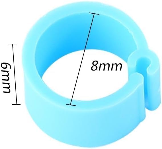 100 Pcs Multicolor Poultry Leg Rings, 10 Colors Poultry Foot Rings Bird Identification Leg Bands Clip-on Rings for Birds, Ducks and Chickens Diameter Poultry Feeding and Watering Supplies 8mm