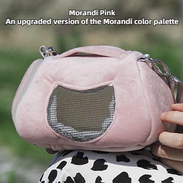 Small Pet Carrier Bag with Adjustable Shoulder Strap Hamster Travel Cage Breathable Carrier Portable Travel Carrier for Birds Sugar Glider Golden Hamsters (Pink B) - color: Pink B