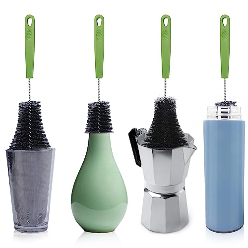 Long Bottle Brush, 15.64 in Bendable Cleaner Brushes for Cleaning Neck Beer Bottles, Wine, Baby Bottles, Water Bottles, Tumblers, Flask, Bird Feeder, Vase, Pipes and Brewing Supplies Black/1Pack - color: Large Black