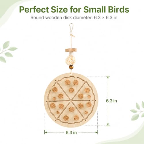 2 PCS Wooden Bird Chew Toys-6.3 X 6.3 Inch Hanging Parrot Toys with Detachable & Replaceable Corks,Foraging Toys for Cockatiels,Parakeets,Conures & Small to Medium Parrot - style: Bird Toy