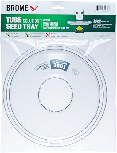 Brome Seed Tray – Compatible ONLY with Tube Solution 100, 150 & 200, Catches Spilled Seed, Reduces Waste, Extra Perching Space, Durable & Easy to Clean