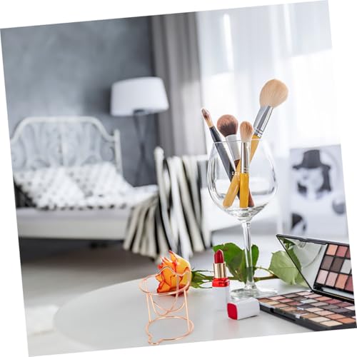 SOLUSTRE Makeup Puff Holder Sponge Egg Display Stand Metal Powder Puff Rack Rose Gold Hollow Makeup Sponge Holder for Cosmetic Storage and Drying