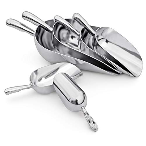 New Star Foodservice 34523 One-Piece Cast Aluminum Round Bottom Bar Ice Flour Utility Scoop, 12-Ounce, Silver - size: 12-Ounce
