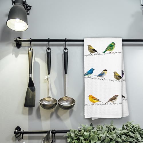 Every Little Thing is Gonna Be Alright Bird Birding Kitchen Towels,Bird Gifts for Women Dish Towels for Kitchen,Birding Inspirational Decorative Hand Towel for Bathroom Home - color: Color-14