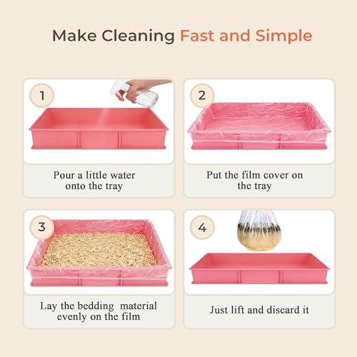 50 Disposable Cage Tray Liner Bags for Small Animals & Birds | Pull-Over Tray Fit | Durable Mess Hold | Quick Disposal | Less Cleaning Burden | Small Pet & Bird Cages - size: S(23.6 x 31.5'')