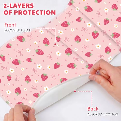 SmoothNovelty 5 Pack Strawberry Baby Burp Cloths Soft Absorbent Burping Rags for Newborns 19"x9" Spit up Cloths for Boy Girl Newborn Baby Shower Registry Gifts Set Nursery Decor - style: Strawberry