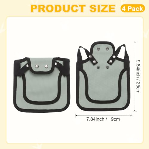 M METERXITY 4-Pack Chicken Saddle for Hens, 9.8 Inch Canvas Chicken Apron Back Protector with Adjustable Strap for Protecting Bird Back Feathers, Poultry Saver [Gray] - color: Gray