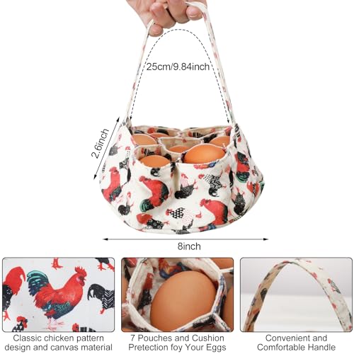 15 Pouches Chicken Egg Apron 7 Pouch Chicken Egg Basket | Women Apron For Collecting Fruit Duck And Goose Eggs Storage Bag For Christmas Autumn Gift Home Farms Decor Sturdy Canvas - style: Classic
