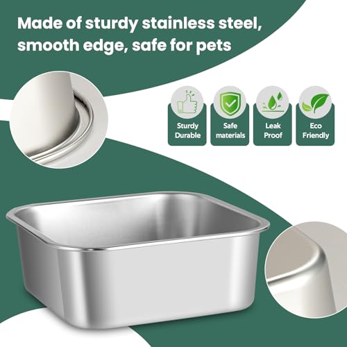 ZPUFAW 1.2 Gallons Dog Water Bowl Stainless Steel Large Outdoor Travel Bowl | Large Capacity Durable Dog Water and Food Bowl, Suitable as Outdoor Dog Travel Bowl