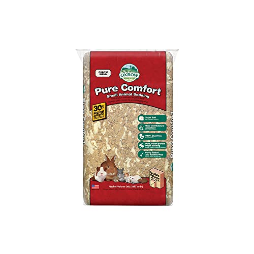 Oxbow Small Animal Bedding, Hamster, Guinea Pig, Rabbit, Blend, USA, 36 L | Pure Comfort, Hamster Bedding, Guinea Pig Bedding, Low Dust, Virgin Paper, Litter Box, Bunny, Rats, Gerbils, Chinchillas - color: Blend, size: 36 Liter