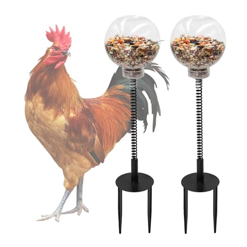 Oooct 2 Pack Chicken Peck Toy - Chicken Enrichment Toys with Swing Feeder & Slow Feeder for Hens, Ducks, Parrots - size: 2 Pack