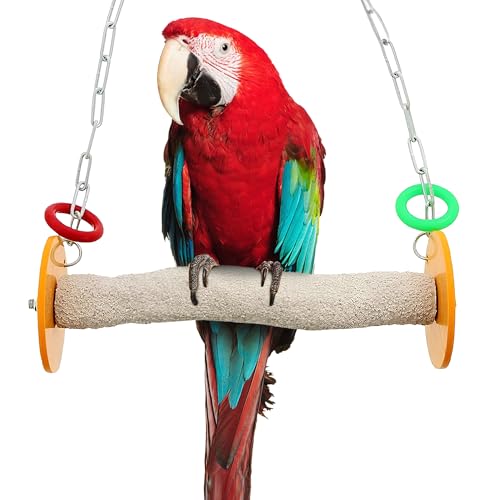 Sweet Feet and Beak Roll Bird Swing X-Large, Outdoor Pedicure Perch, Orange | Ceiling Mount, 11" Outdoor Bird Perch with Break Plastic Ends and Rings, Feet and Muscle Stimulation, Available in 5 Sizes - color: Orange, size: 11.5" XLarge
