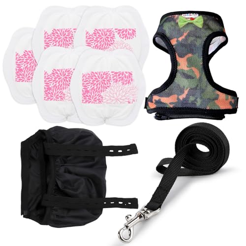 Adjustable Chicken Harness Diaper (5.4ft Leash) – Breathable & Washable Secure Training for Hens, Ducks & Chicks | Outdoor Walking & Discipline Solution (Large, Camouflage Green) - color: Camouflage green, size: Large
