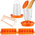 YANZI Chick Feeder and Waterer Kit, Baby Chick Starter Kit with Chick Perch for Small Poultry Ducks Quail