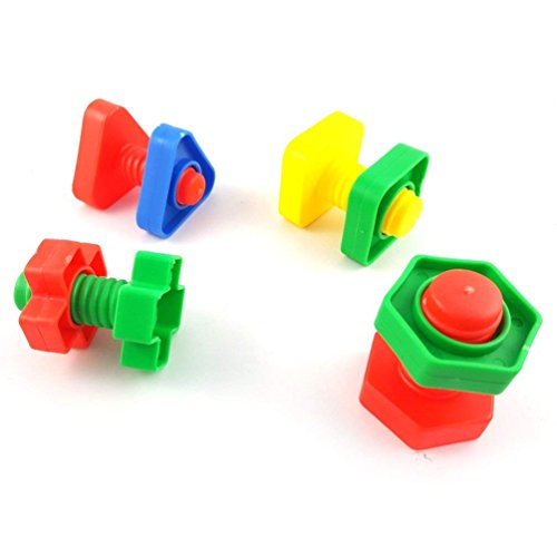 Hypeety 4pcs Bird Intellective Toys Screw Training Toy for Parrot Parakeet Macaw African Greys Budgies Cage Toy (A) - color: Intellective Toy A
