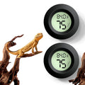 Reptile Tank Accessories, 2 PCS Reptile Thermometer and Humidity Gauge for Bearded Dragon, Jumping Spider, Leopard Gecko, Hermit Crab, Gecko, Ball Python, Lizard - color: Black Round