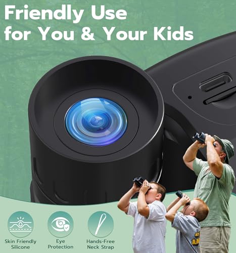 Anweller Binoculars with Camera, 12x32 High Powered Compact Binoculars for Adults and Kids, for Bird Watching, Cruise Ship, Hunting, Travel, Hiking, Sport Games, Concert, with 8GB Card