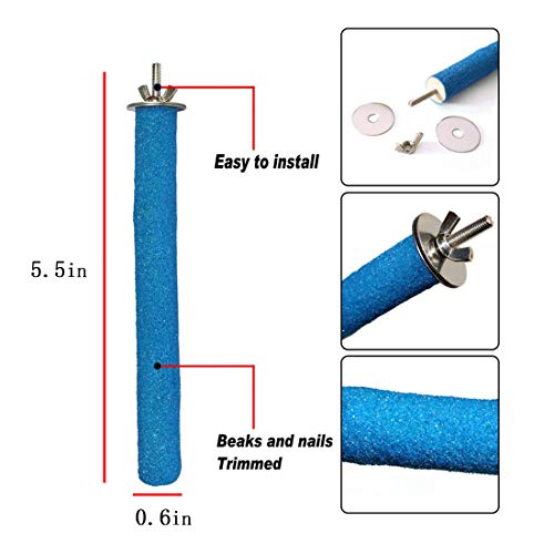 PINVNBY Parrot Bath Box Bird Bathtub Parakeet Bathing Tube with Bird Perches Stand Paw Grinding Cage Accessories Ideal for Small Birds Lovebirds Canary Finches(3 PCS Random Color)